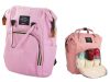 VG - 01496_R - szövet vízálló hátizsák, 39 x 24 x 19cm, Rózsaszín
