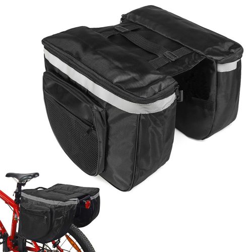 VG 14326 kerékpár csomagtartó táska, 37 x 32 x 26 cm, fekete