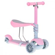 Tricikli robogó üléssel 3in1 egyensúly rózsaszín LED