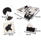 Foam Puzzle 36 - habszivacs puzzle szőnyeg, fekete/szürke, Szürke/Fekete