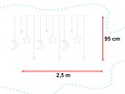 KX5247_1 LED függönylámpa csillaggal és holddal 2,5m 138 LED, hideg szín, Fehér